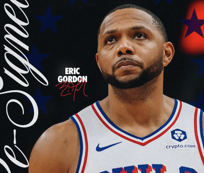 76人官宣续约老将戈登 神射手留守费城