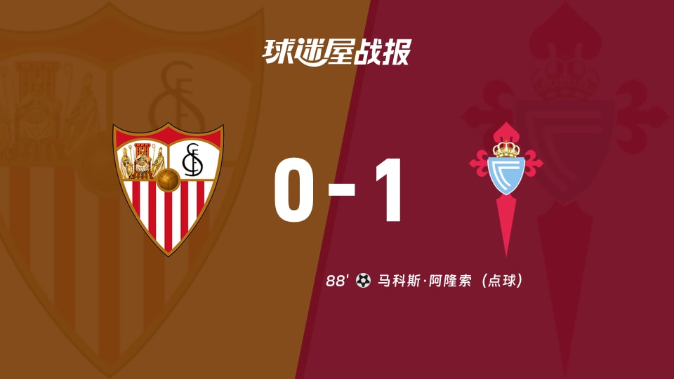 【西甲联赛第19轮】塞维利亚vs塞尔塔比赛结果:塞维利亚(0-1)塞尔塔比分战报(2026年01月13日)